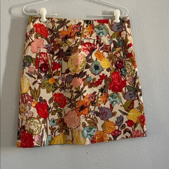 EUC • Anthropologie • Elevenses Floral Corduroy Mini Skirt • - Picture 2 of 5